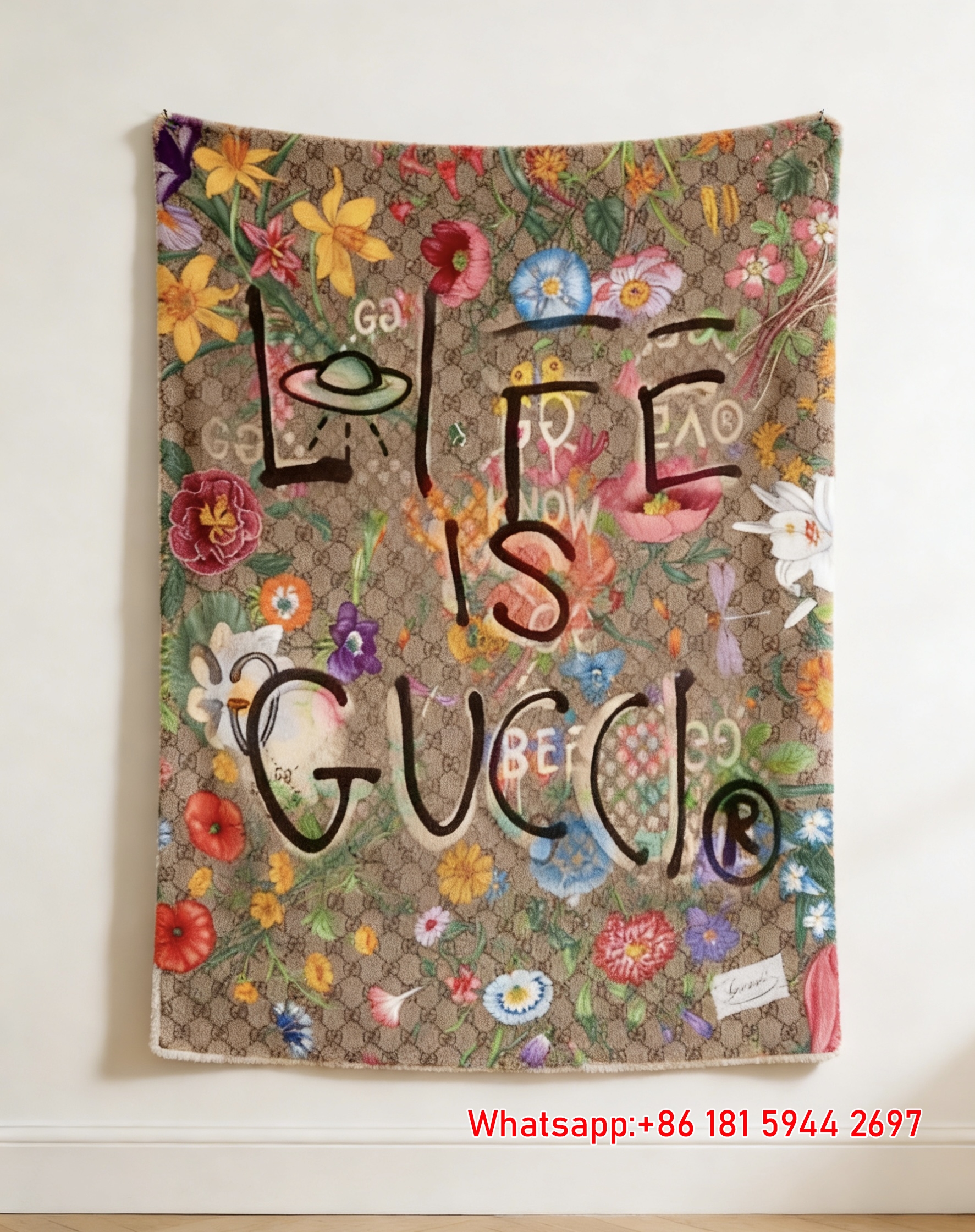 Life is Gucci Floral Monogram Throw Blankets IMG_2920